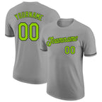Custom Gray Neon Green-Black Performance T-Shirt photo 1
