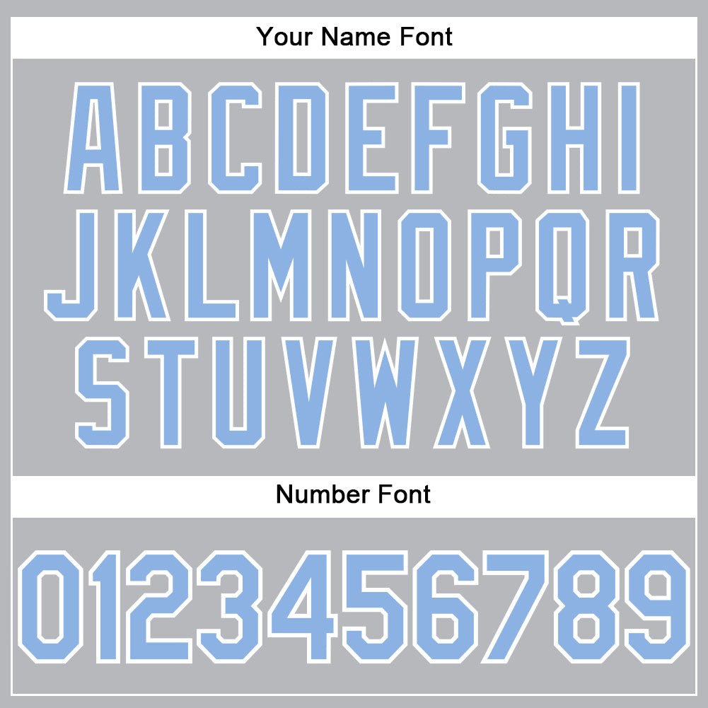 Custom Gray Light Blue-White Performance T-Shirt photo 3