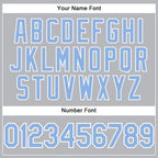 Custom Gray Light Blue-White Performance T-Shirt photo 3