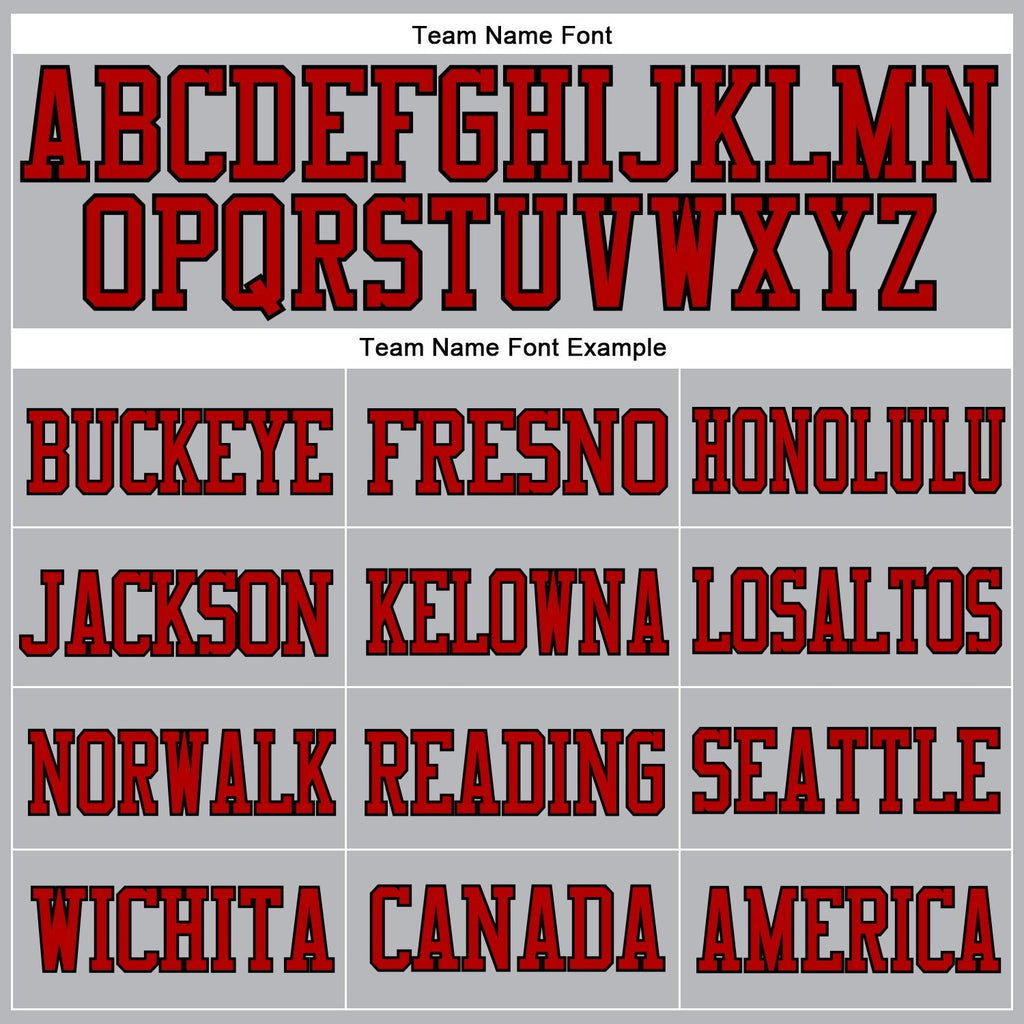 Custom Gray Red-Black Mesh Authentic Football Jersey photo 2