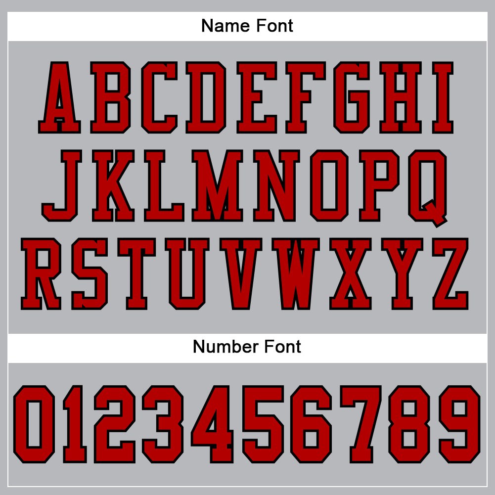 Custom Gray Red-Black Mesh Authentic Football Jersey photo 3