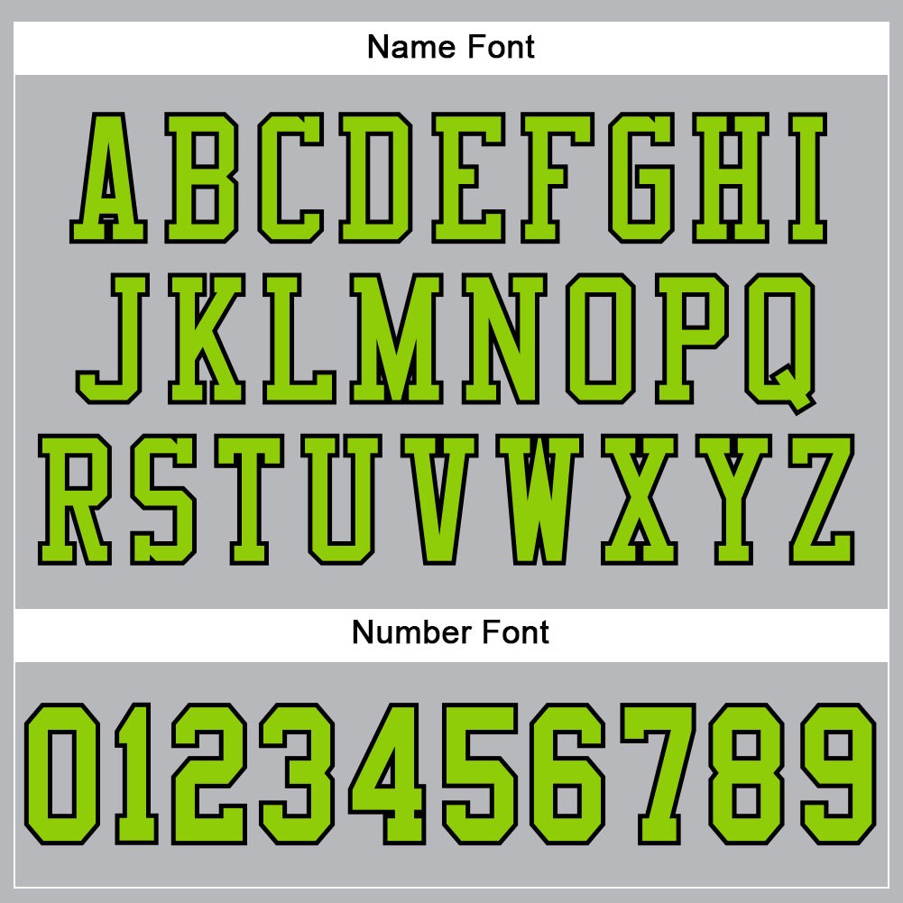 Custom Gray Neon Green-Black Mesh Authentic Football Jersey photo 2