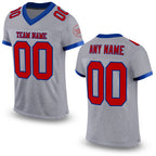 Custom Gray Red-Royal Mesh Authentic Football Jersey