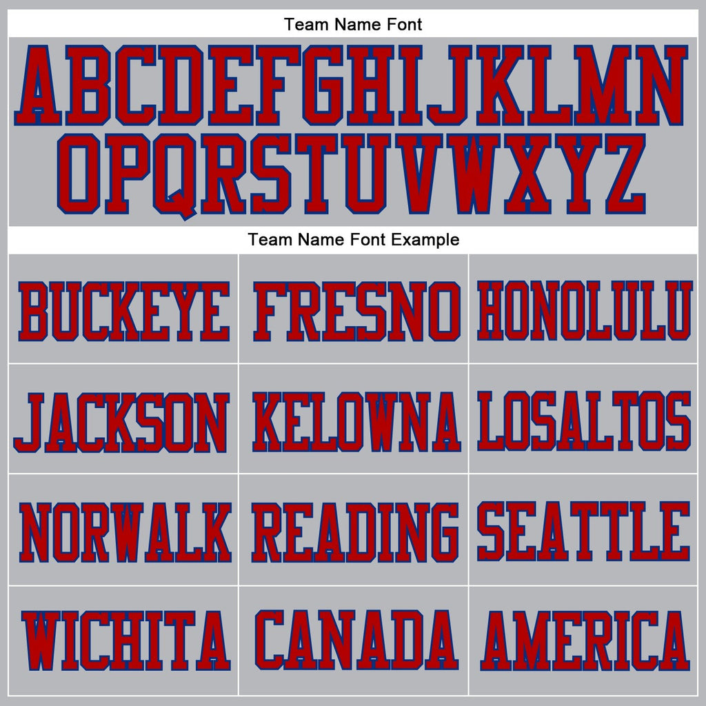 Custom Gray Red-Royal Mesh Authentic Football Jersey photo 2