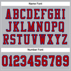Custom Gray Red-Royal Mesh Authentic Football Jersey photo 3