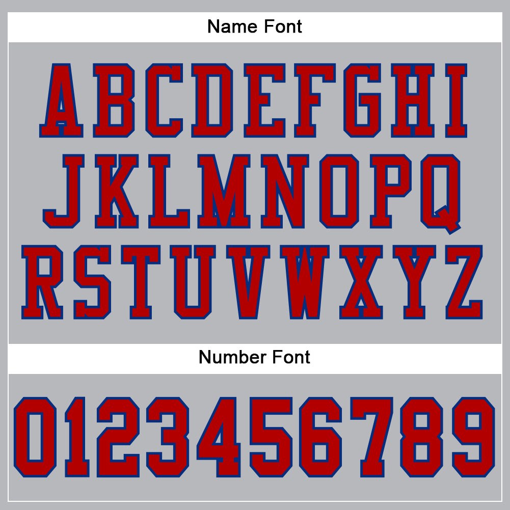 Custom Gray Red-Royal Mesh Authentic Football Jersey photo 3