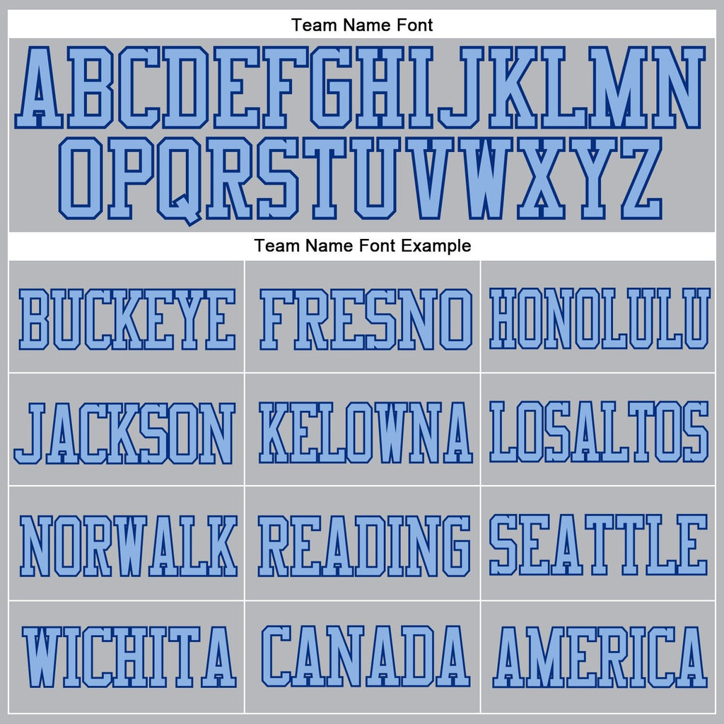 Custom Gray Light Blue-Royal Mesh Authentic Football Jersey photo 1