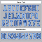Custom Gray Light Blue-Royal Mesh Authentic Football Jersey photo 2
