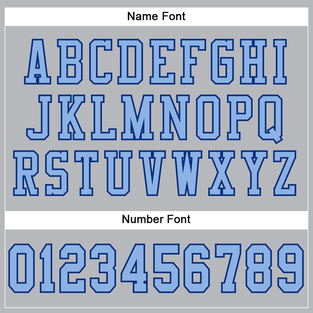 Custom Gray Light Blue-Royal Mesh Authentic Football Jersey photo 2