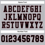 Custom Gray Black-Burgundy Mesh Authentic Football Jersey photo 3