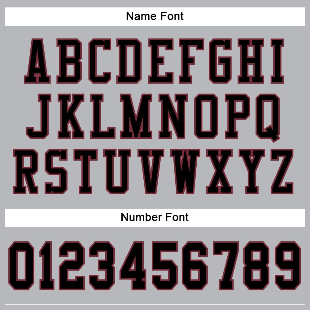Custom Gray Black-Burgundy Mesh Authentic Football Jersey photo 3