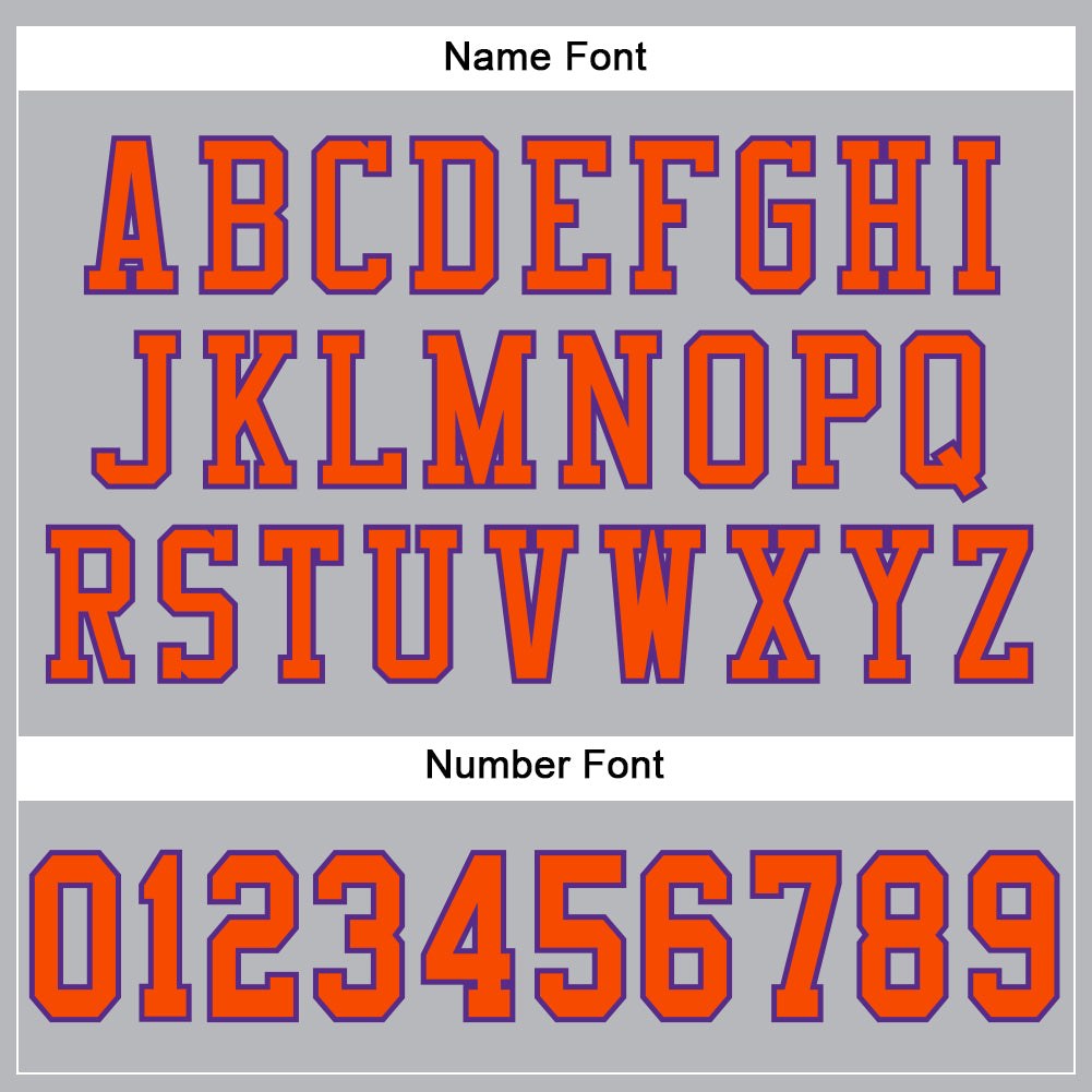 Custom Gray Orange-Purple Mesh Authentic Football Jersey photo 3