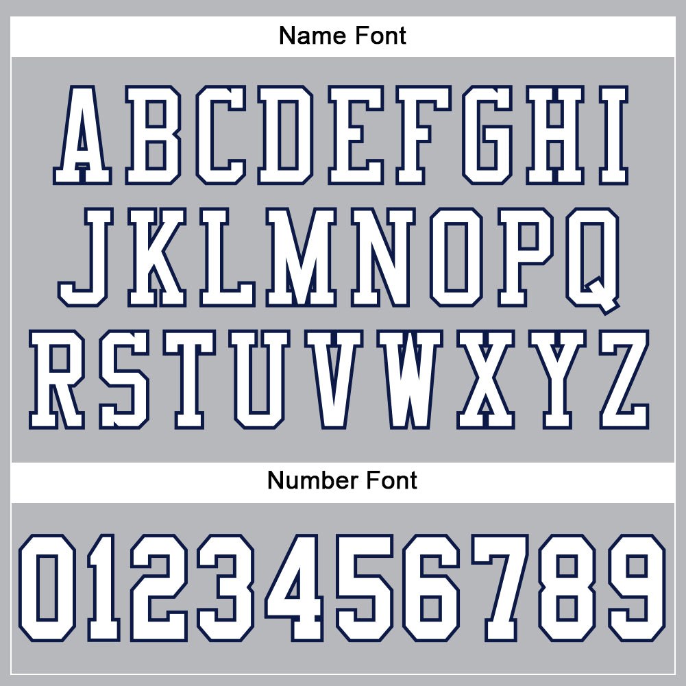 Custom Gray White-Navy Mesh Authentic Football Jersey photo 2
