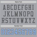 Custom Gray Light Blue-Steel Gray Mesh Authentic Football Jersey photo 3