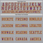 Custom Gray Purple-Gold Mesh Authentic Football Jersey photo 2