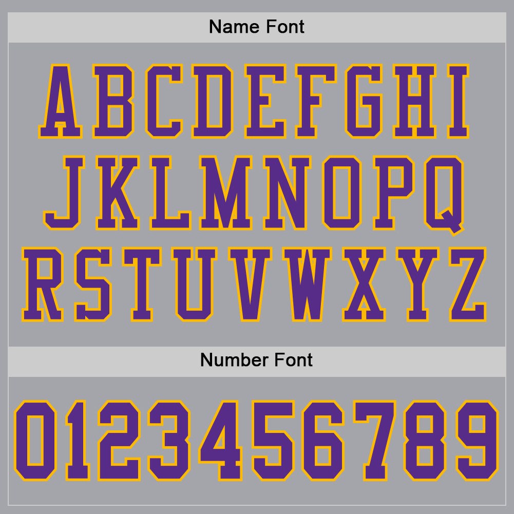 Custom Gray Purple-Gold Mesh Authentic Football Jersey photo 3