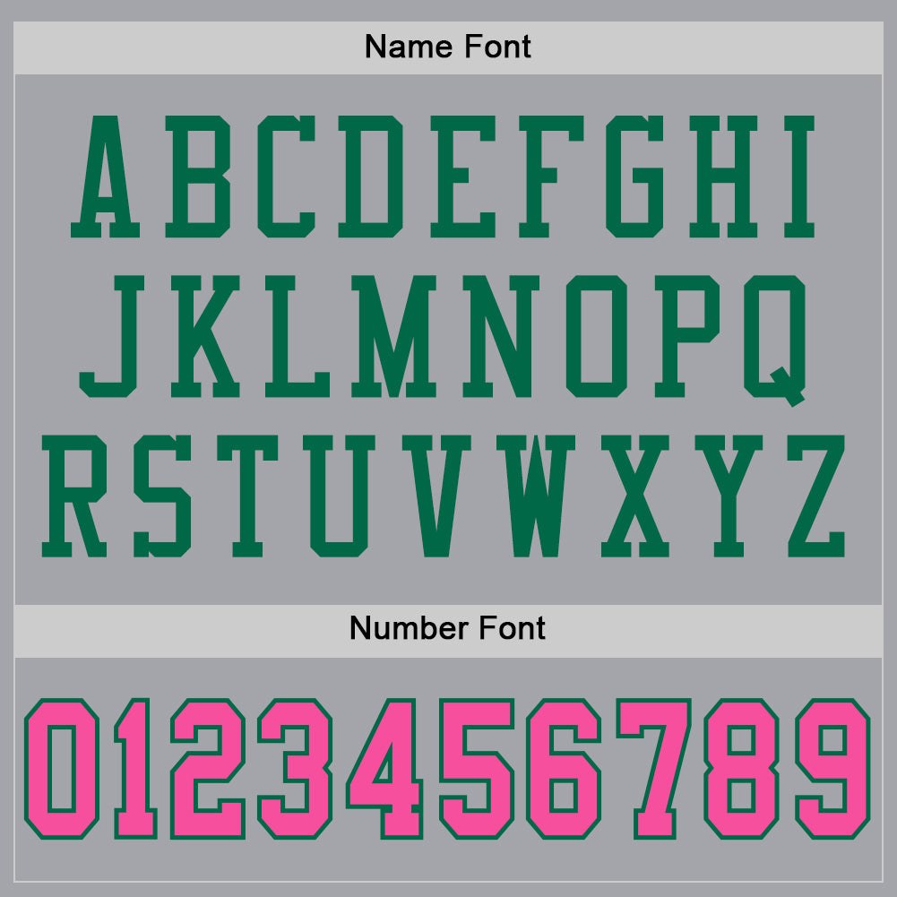 Custom Gray Pink-Kelly Green Mesh Authentic Football Jersey photo 3