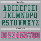 Custom Gray Pink-Kelly Green Mesh Authentic Football Jersey photo 3