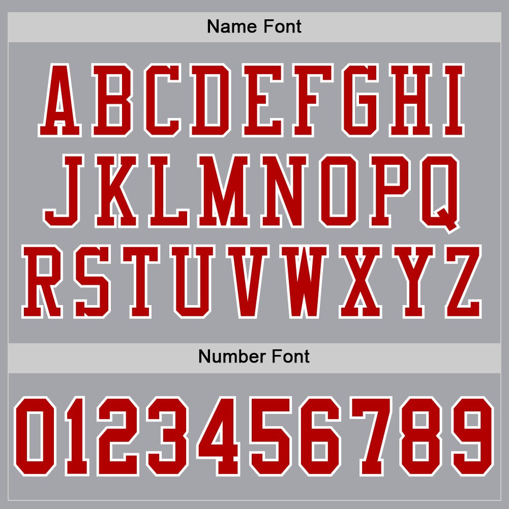 Custom Gray Red-White Mesh Authentic Football Jersey photo 3