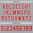 Custom Gray Red-White Mesh Authentic Football Jersey photo 3
