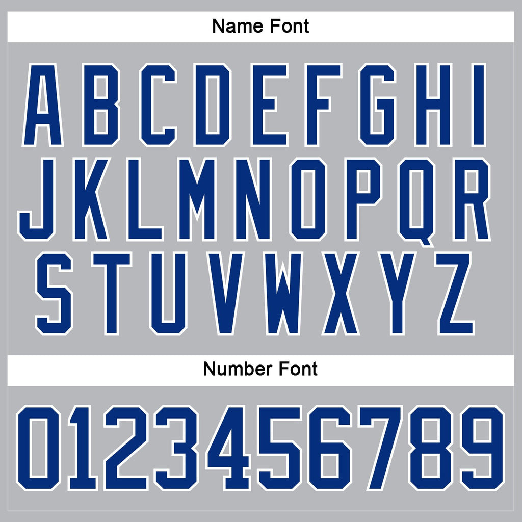 Custom Gray Royal-White Hockey Lace Neck Jersey photo 4