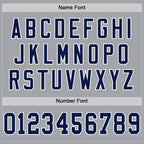 Custom Gray Navy-White Mesh Authentic Throwback Football Jersey photo 3