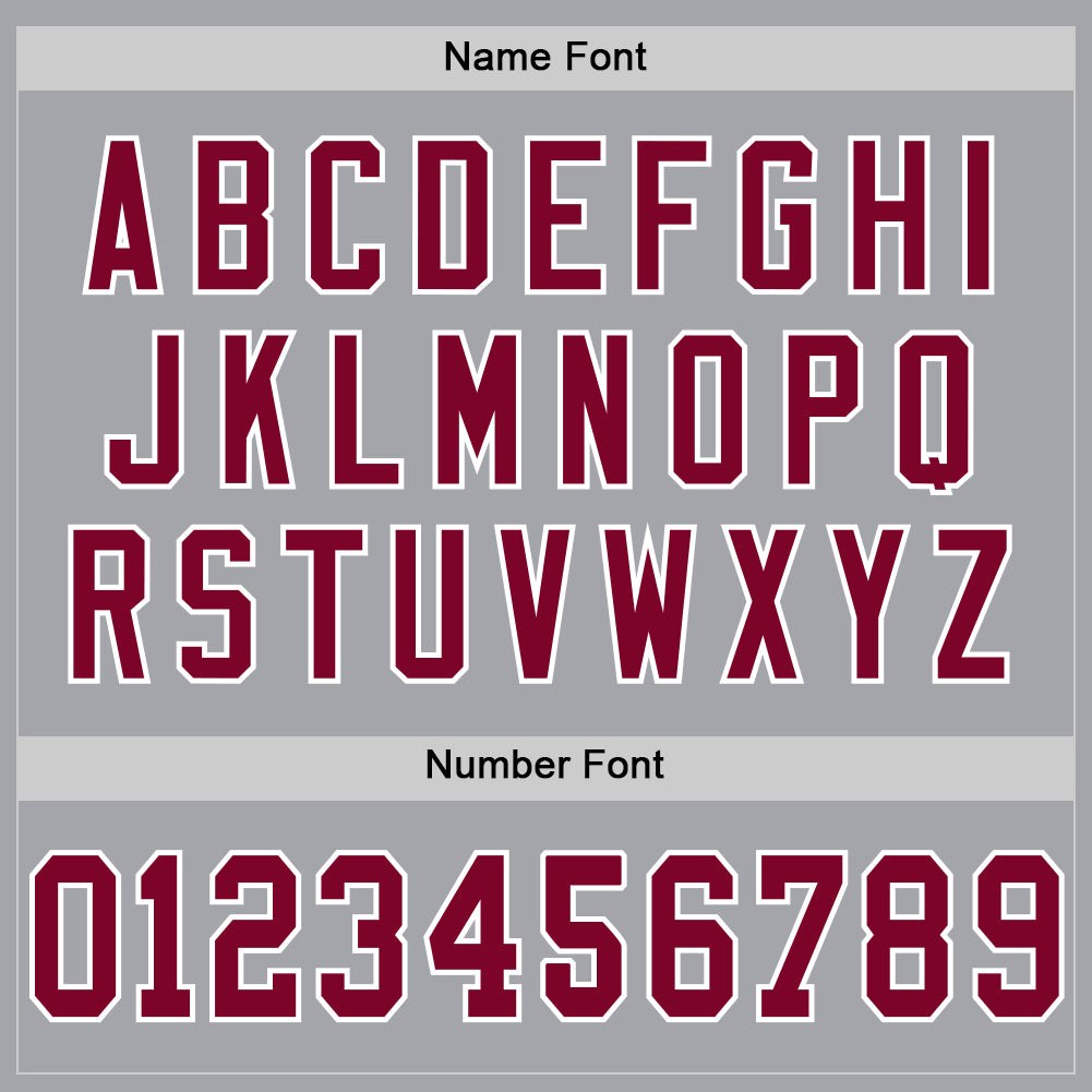 Custom Gray Maroon-White Mesh Authentic Throwback Football Jersey photo 3