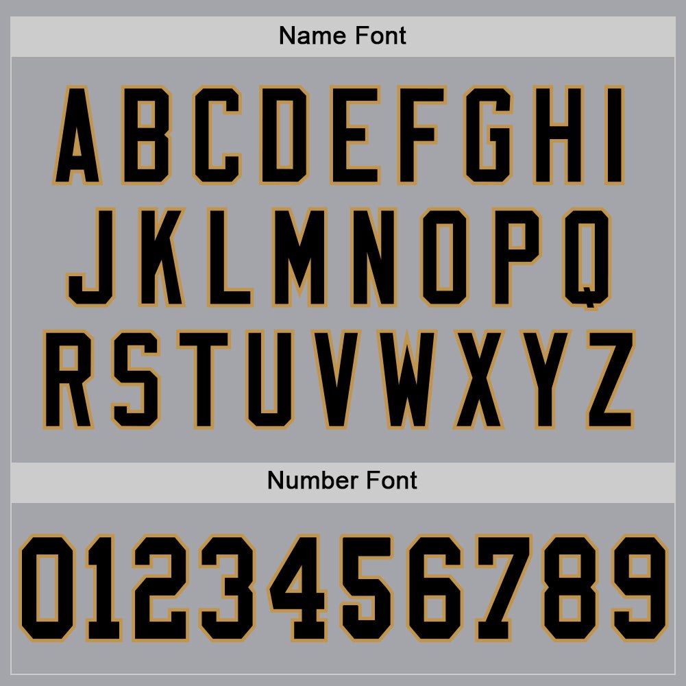 Custom Gray Black-Old Gold Mesh Authentic Throwback Football Jersey photo 3