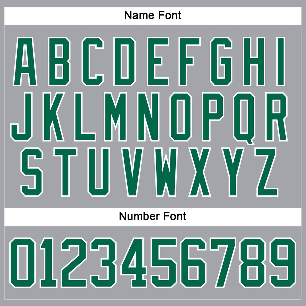Custom Gray Kelly Green-White Hockey Lace Neck Jersey photo 4