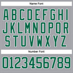 Custom Gray Kelly Green-White Hockey Lace Neck Jersey photo 4