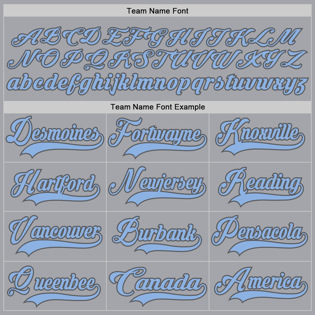 Custom Gray Light Blue-Steel Gray Hockey Lace Neck Jersey photo 3