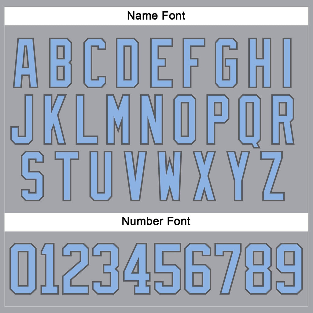 Custom Gray Light Blue-Steel Gray Hockey Lace Neck Jersey photo 4