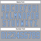 Custom Gray Light Blue-Steel Gray Hockey Lace Neck Jersey photo 4