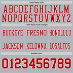 Custom Gray Red-White Authentic Football Jersey photo 4