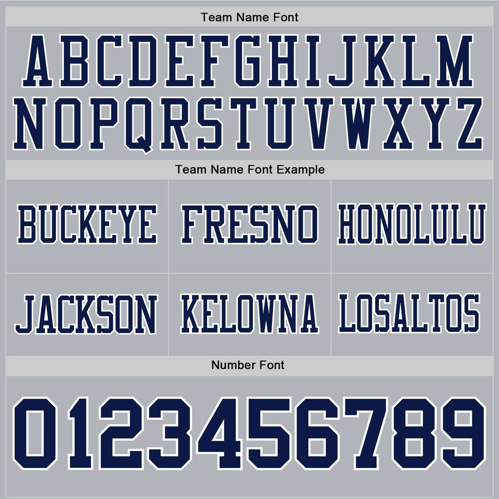 Custom Gray Navy-White Authentic Football Jersey photo 3
