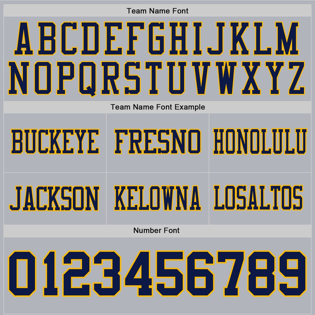 Custom Gray Navy-Gold Authentic Football Jersey photo 3