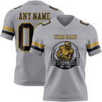 Custom Gray Black-Old Gold Authentic Football Jersey photo 2