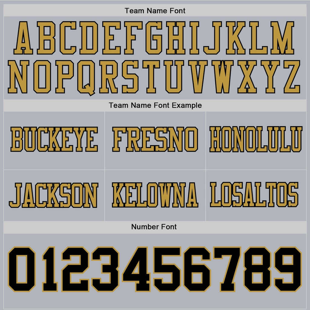 Custom Gray Black-Old Gold Authentic Football Jersey photo 3