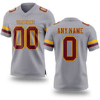 Custom Gray Burgundy-Gold Authentic Football Jersey
