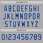 Custom Stitched Gray Royal-White Baseball Pullover Sweatshirt Hoodie photo 3