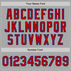 Custom Stitched Gray Red-Royal Baseball Pullover Sweatshirt Hoodie photo 3