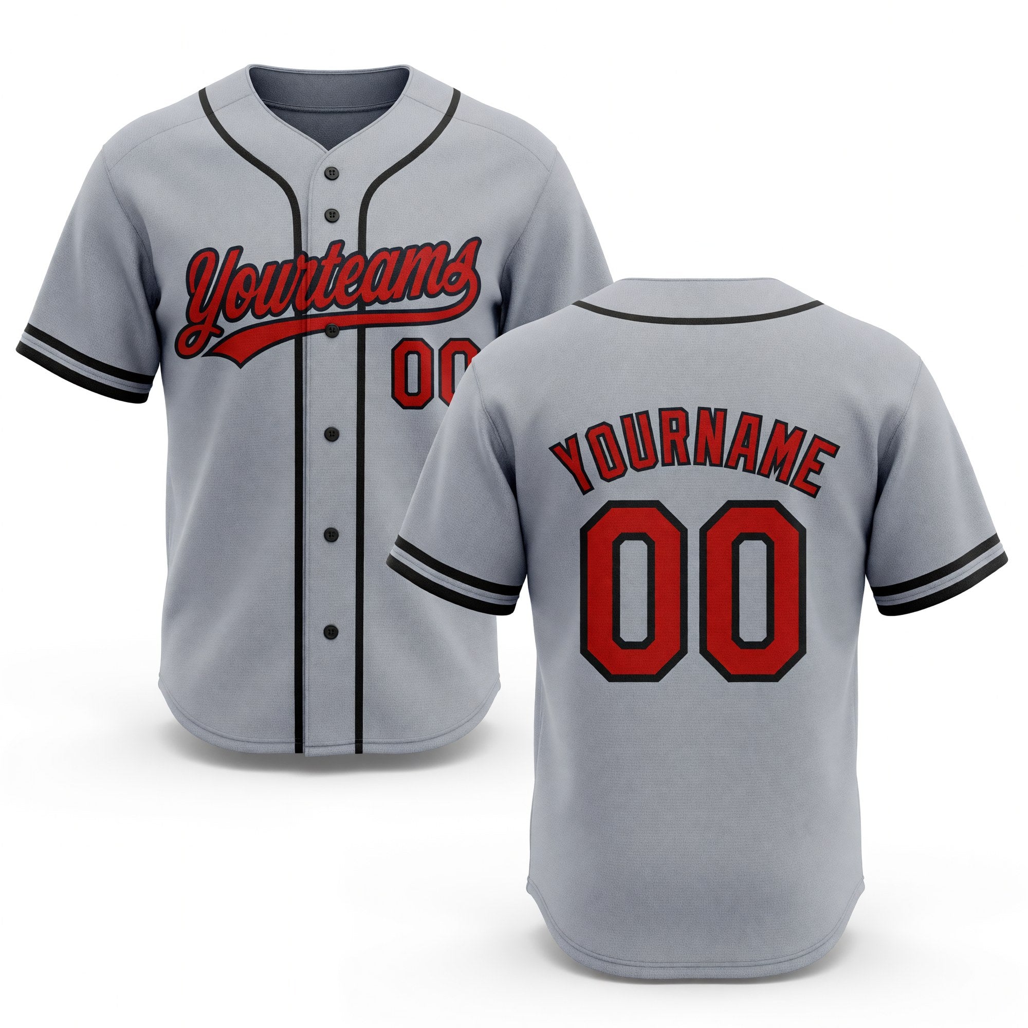 Custom Stitched Gray Red-Black Baseball Pullover Sweatshirt Hoodie