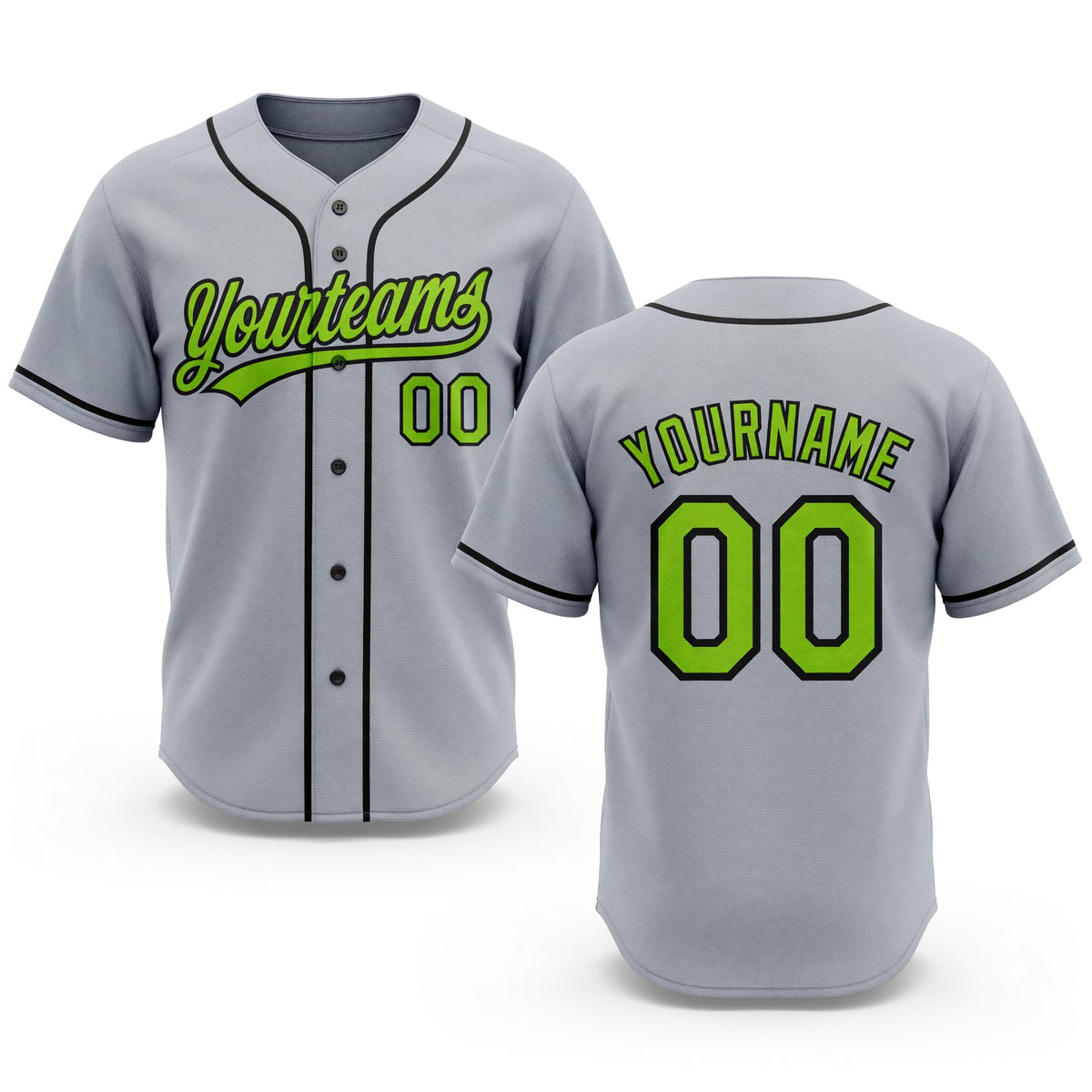 Custom Stitched Gray Neon Green-Black Baseball Pullover Sweatshirt Hoodie