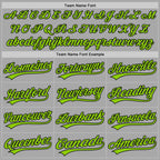 Custom Stitched Gray Neon Green-Black Baseball Pullover Sweatshirt Hoodie photo 2