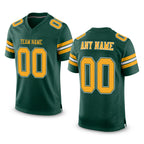 Custom Green Gold-White Mesh Authentic Football Jersey