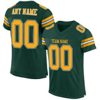 Custom Green Gold-White Mesh Authentic Football Jersey photo 1