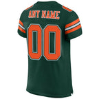 Custom Green Orange-White Mesh Authentic Football Jersey photo 3