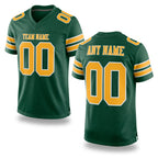 Custom Green Gold-White Mesh Authentic Football Jersey