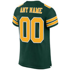Custom Green Gold-White Mesh Authentic Football Jersey photo 3