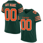 Custom Green Orange-White Mesh Authentic Football Jersey photo 1